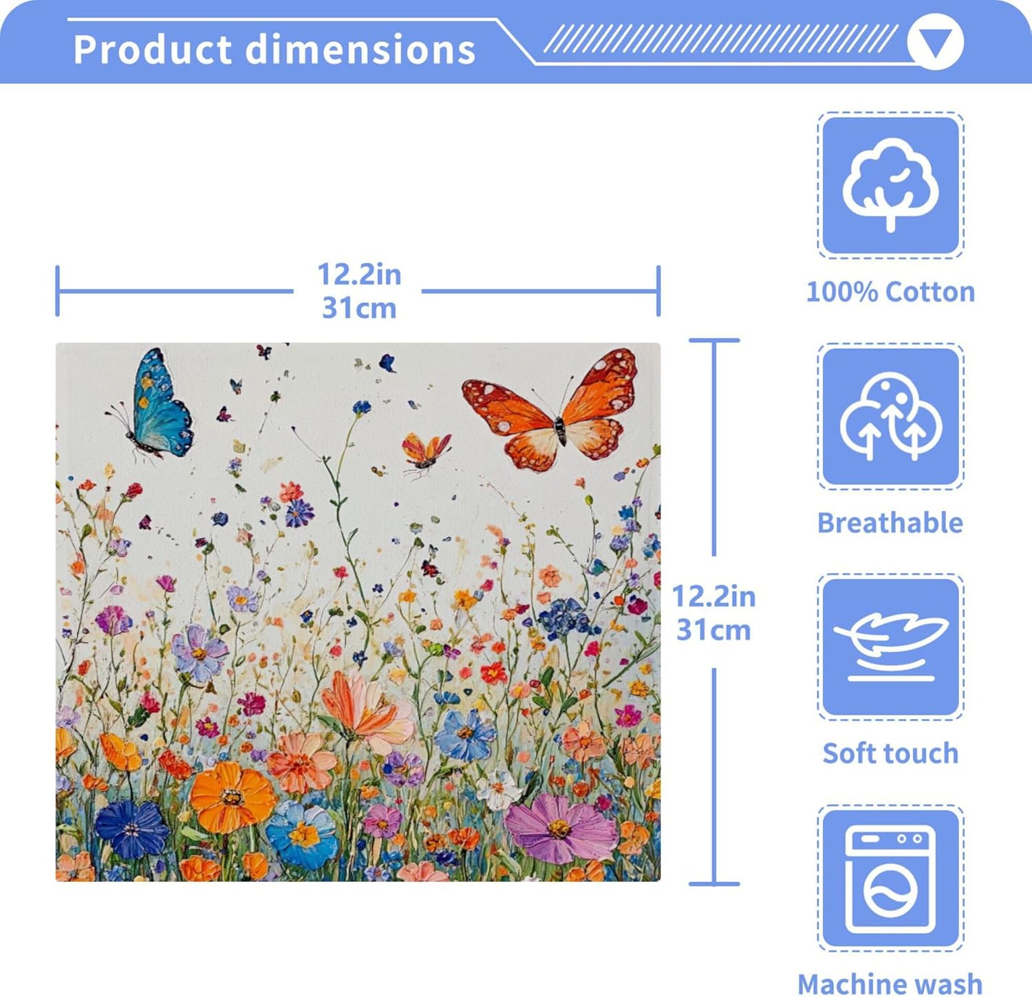 Stunning Xigua Vibrant Wildflowers Washcloth Set for Your Home or Travel