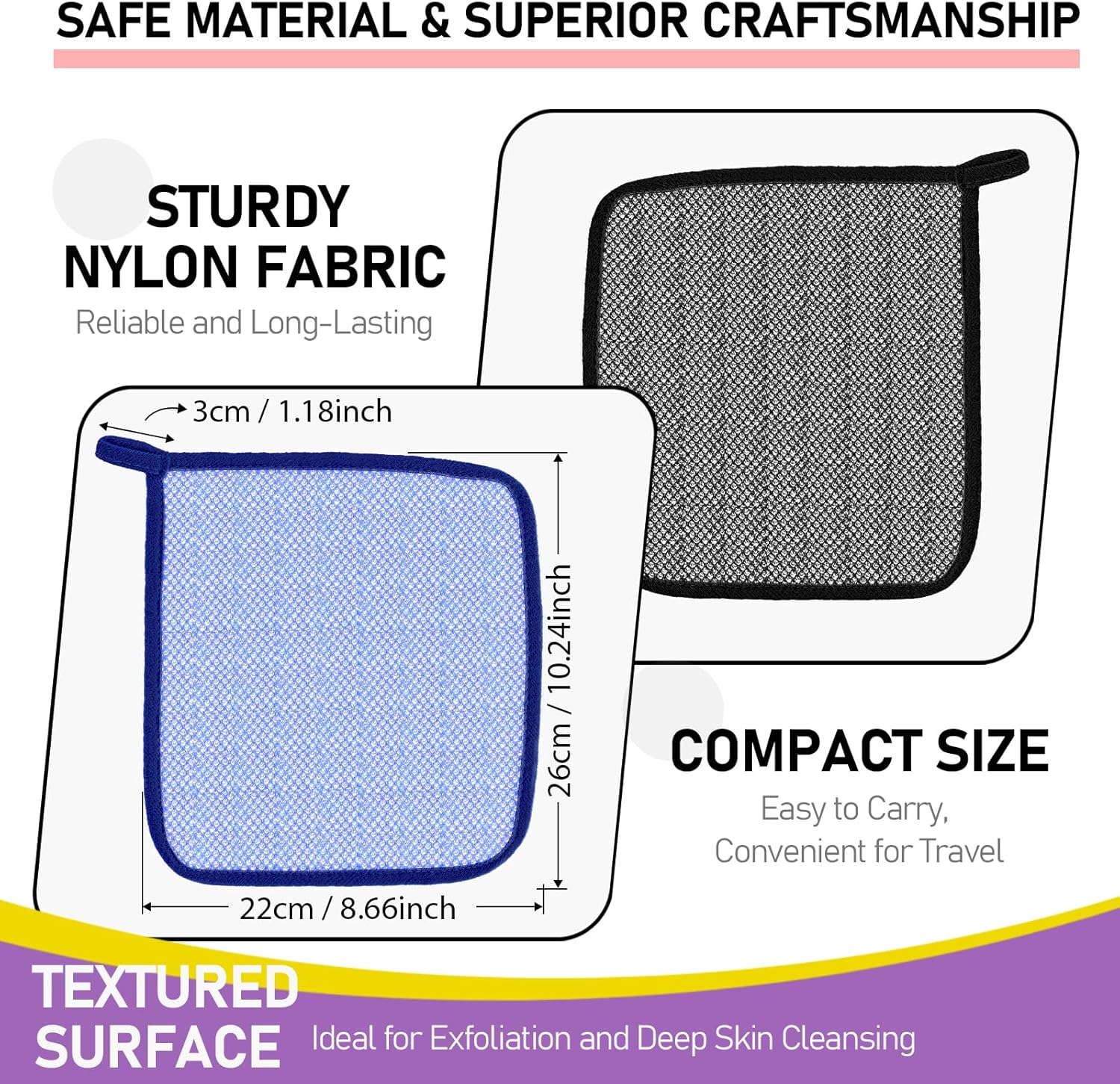 Premium Exfoliating Washcloths for Face and Body