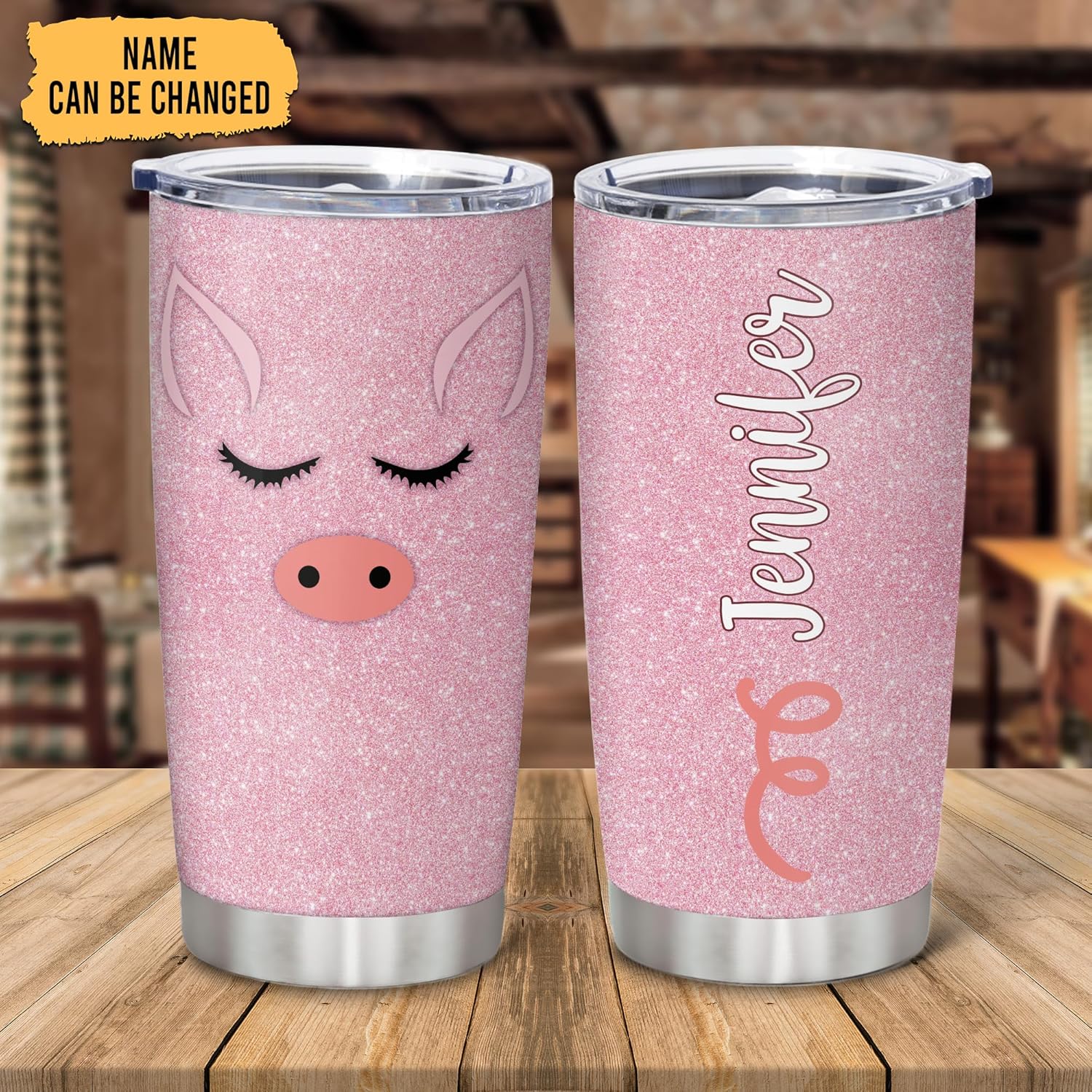 Hyturtle - Premium Stainless Steel Tumbler Customizable Design for Pig Lovers