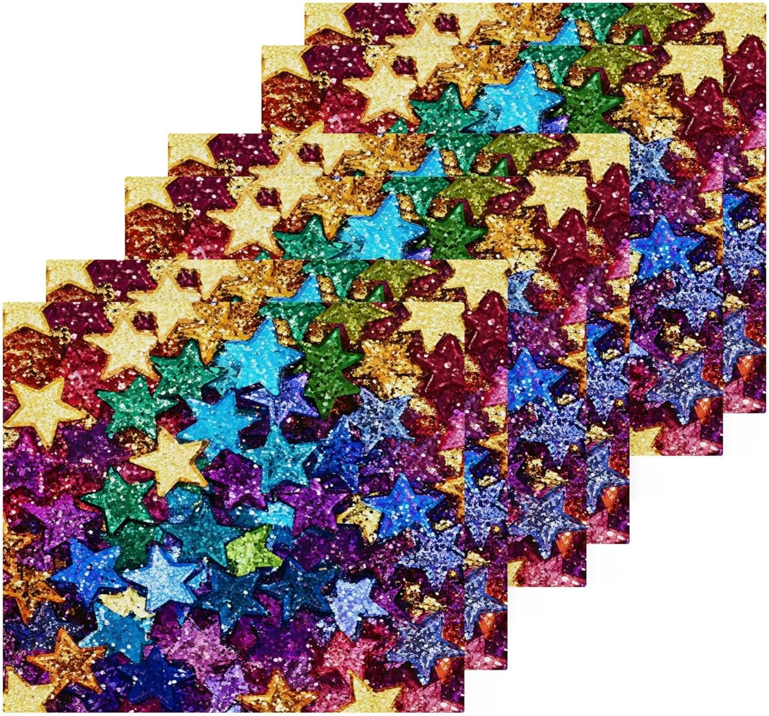 Xiuga Rainbow Colors Star Washcloth Set