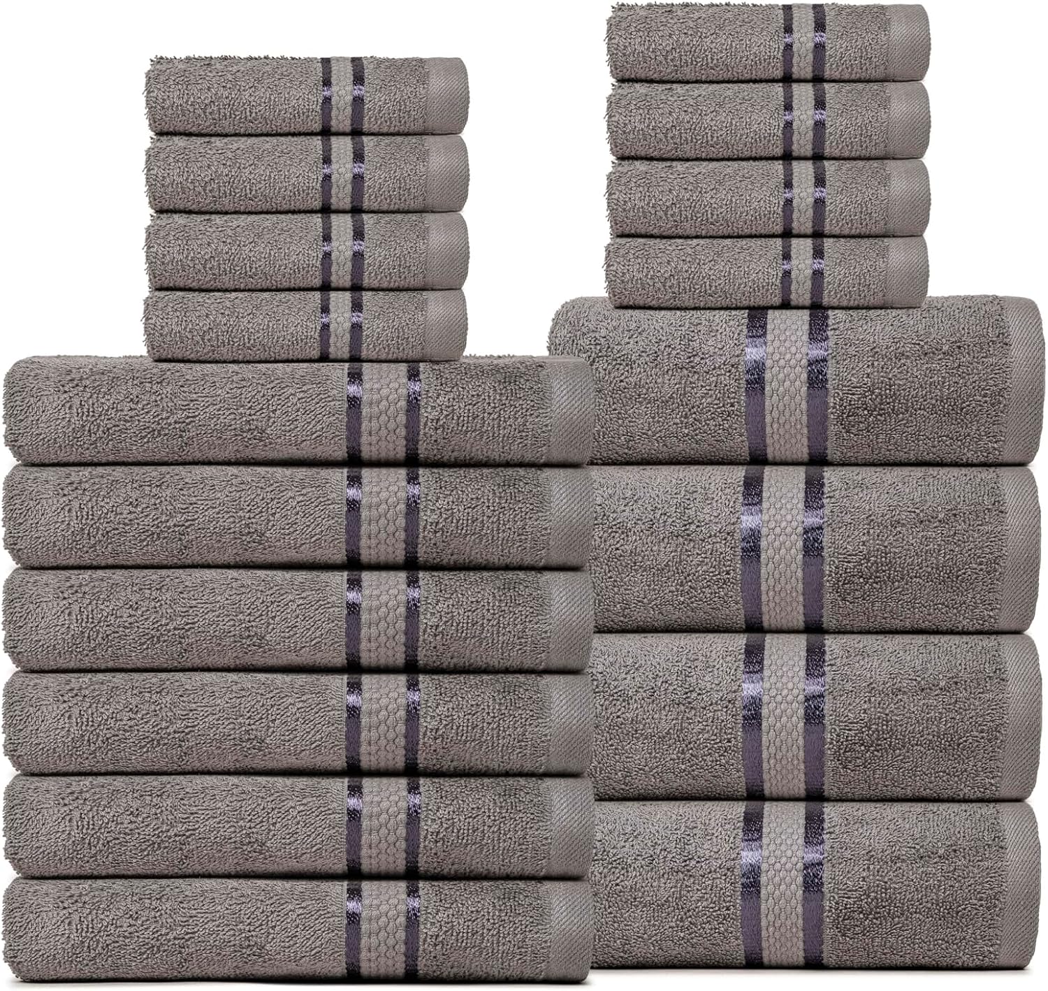 Premium 18-Piece Dark Grey Towel Set for Complete Bath Experience