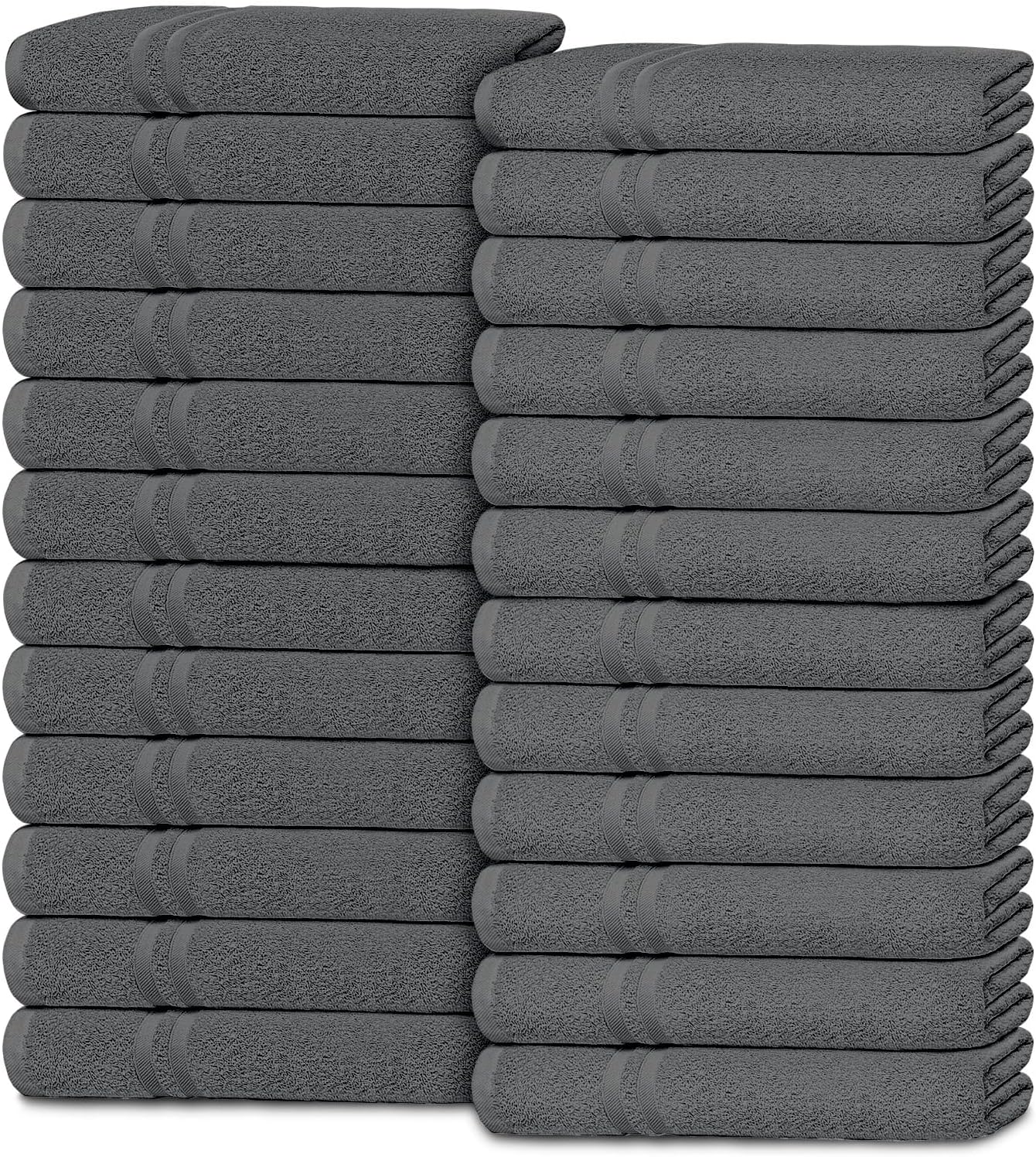 White Classic 24 Pack Cotton Washcloths for Body and Face
