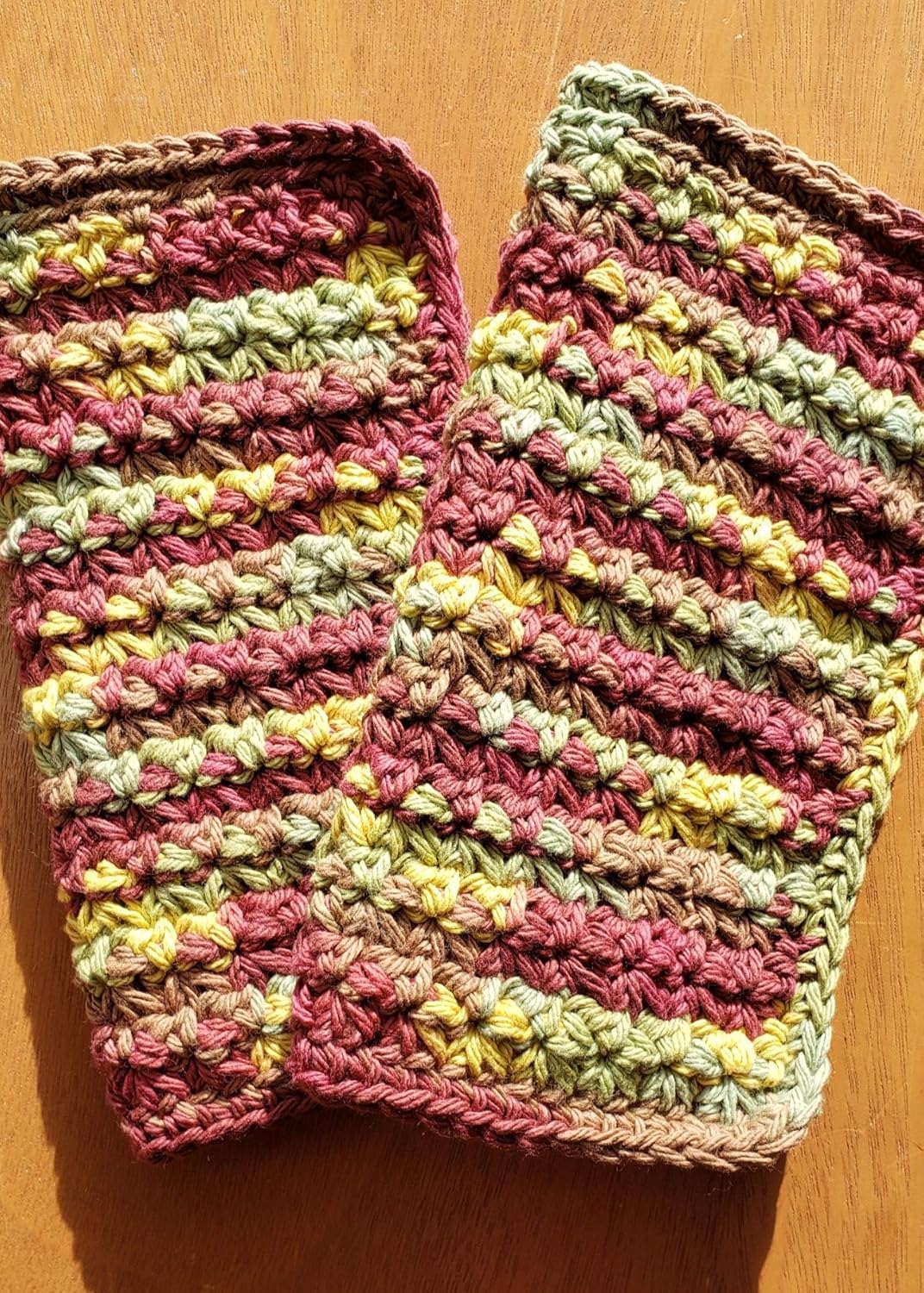 Handmade Autumn Leaves Washcloths Dishcloths Set