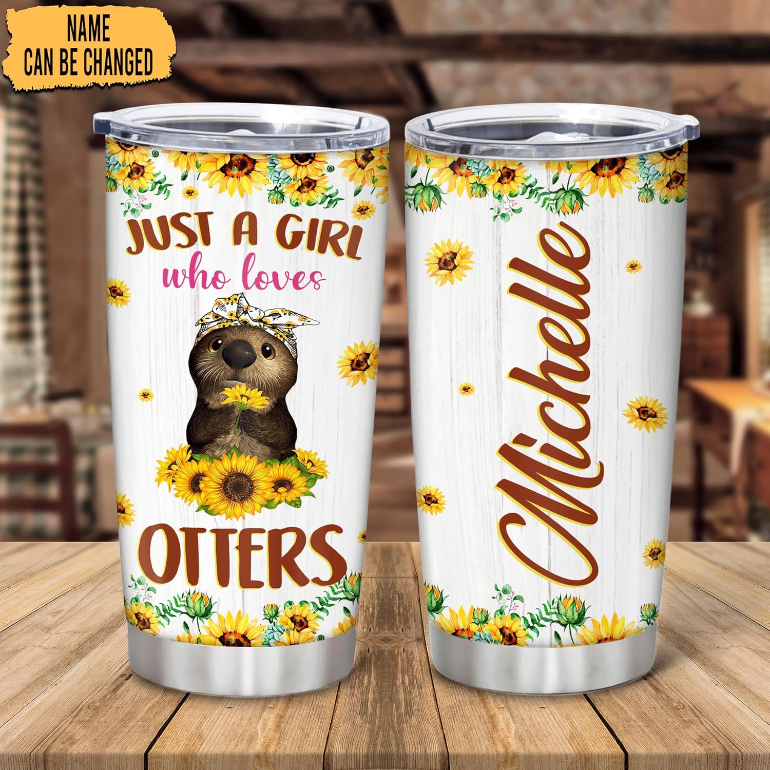 Hyturtle Custom Otter Tumbler 20oz With Flip Lid