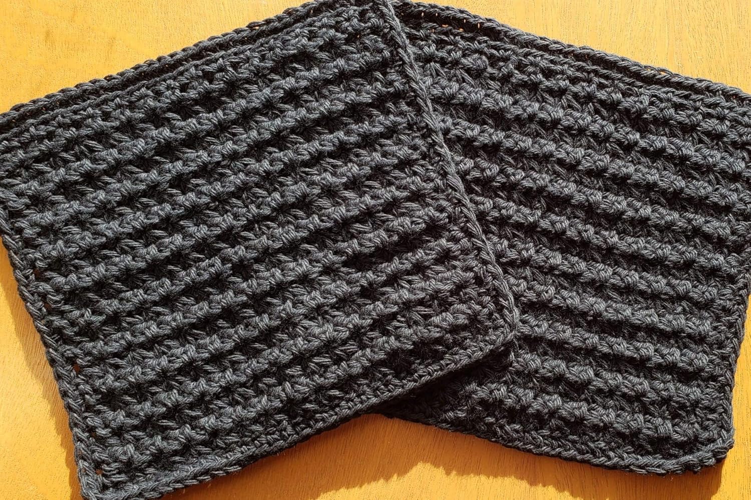 HandmadePremium Thick Cotton Washcloths Dishcloths 100 Cotton 75x11 Black Set of 2