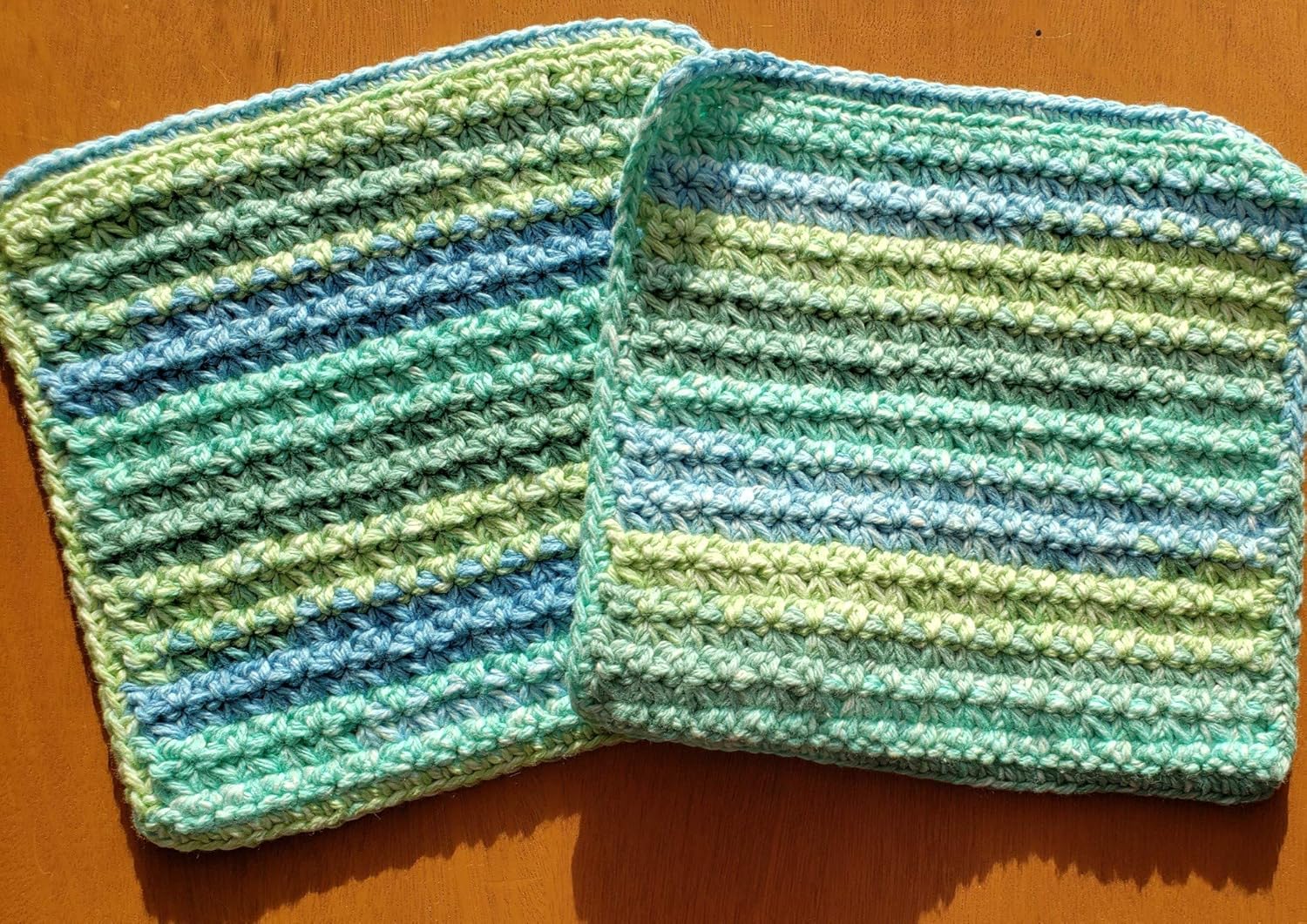 Handmade Crochet Washcloths Set of 2 100 Cotton