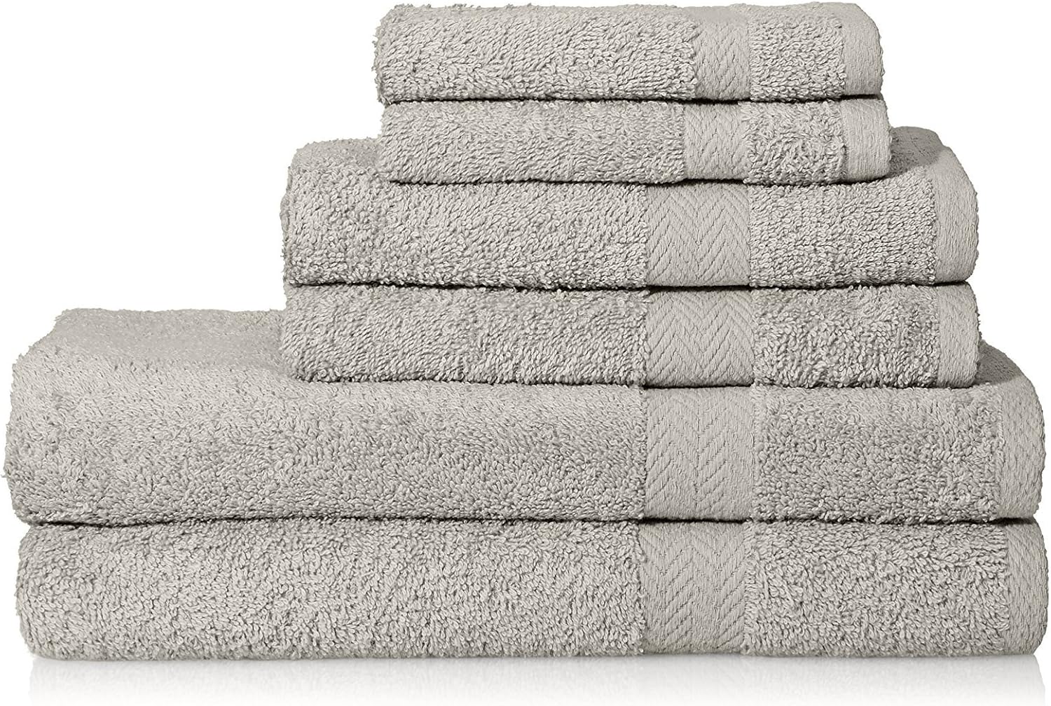 6-Piece cotton bath towel set Pearl Gray Luxurious bath experience