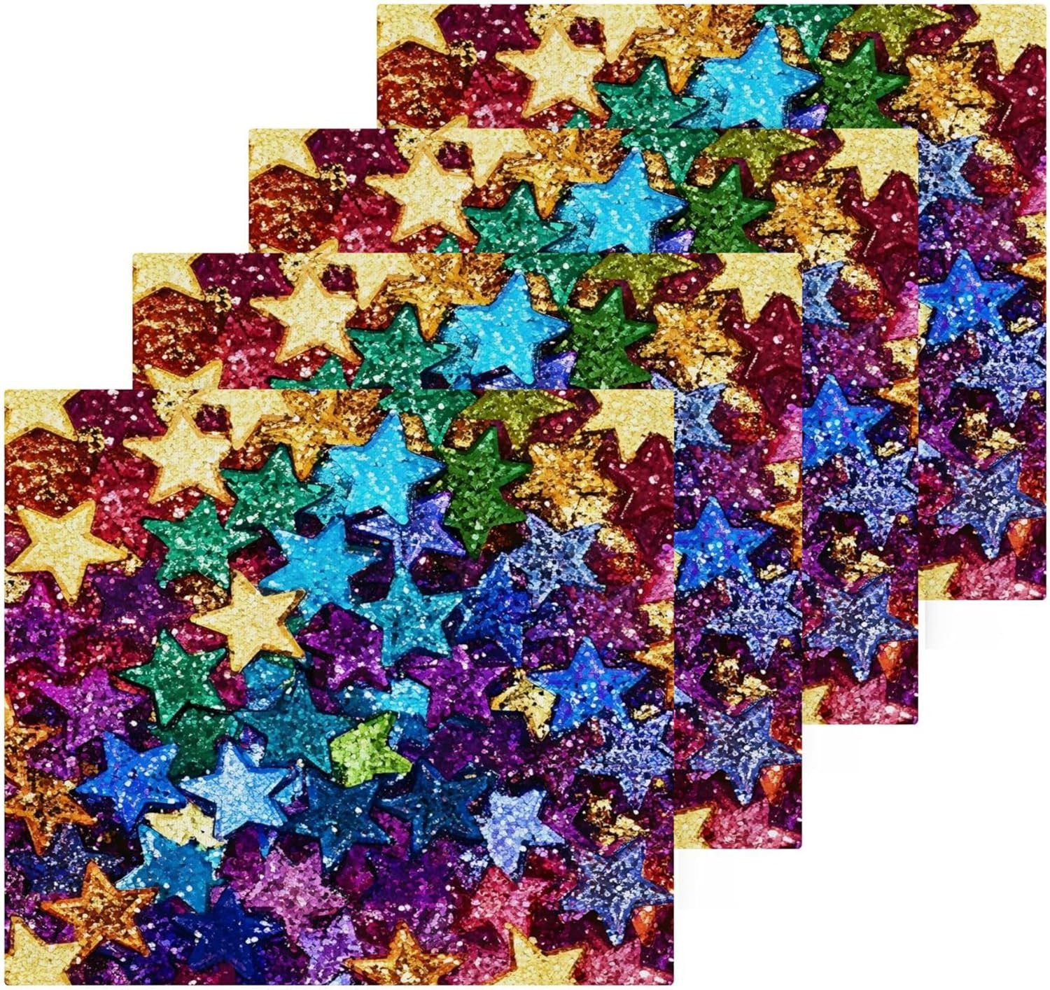 Xiuga Rainbow Colors Star Washcloth Set