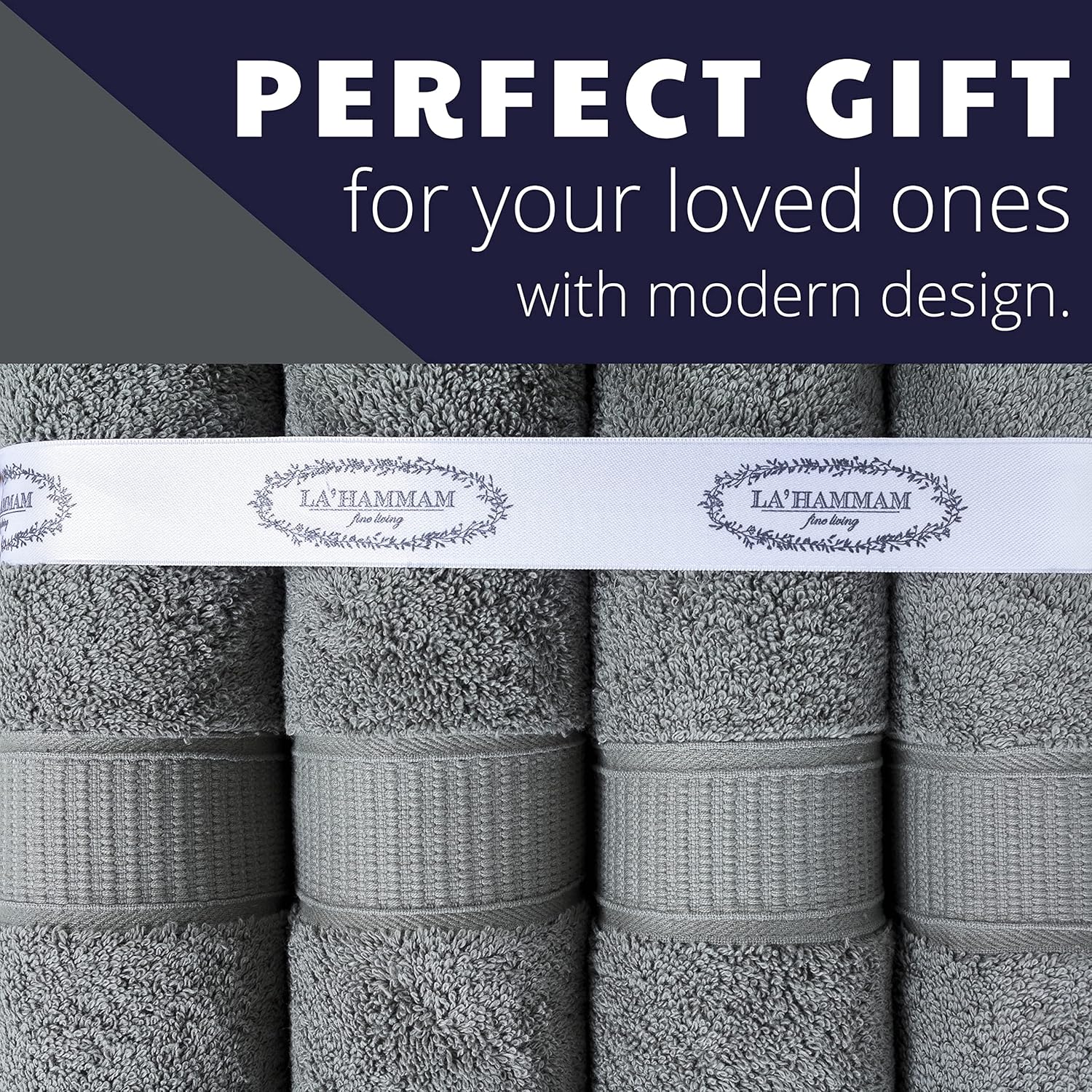 Luxury Monogrammed Turkish Cotton Towels 2-Piece Set Soft Durable
