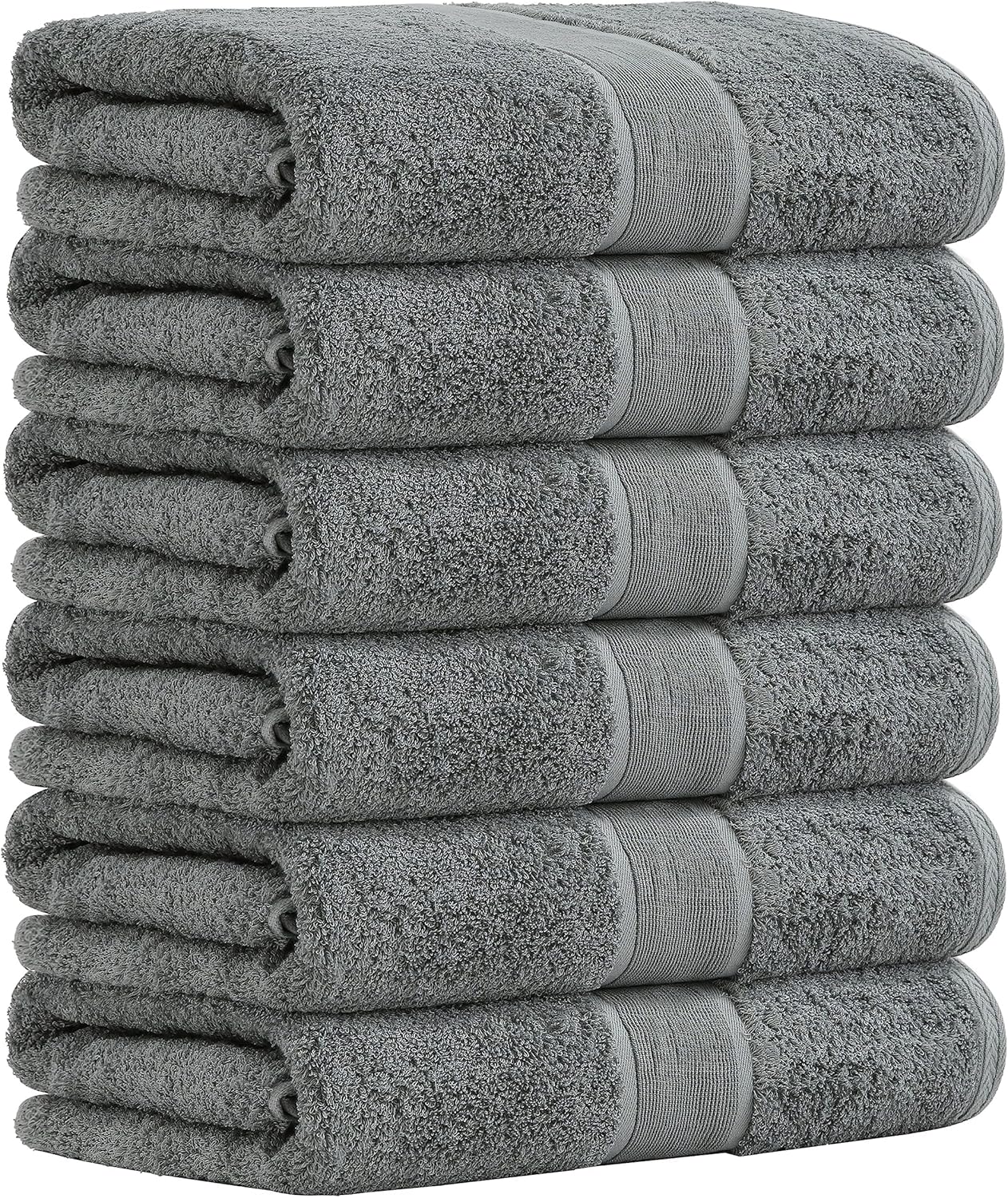 Aibaser 6 Piece Bath Towel Set - Grey